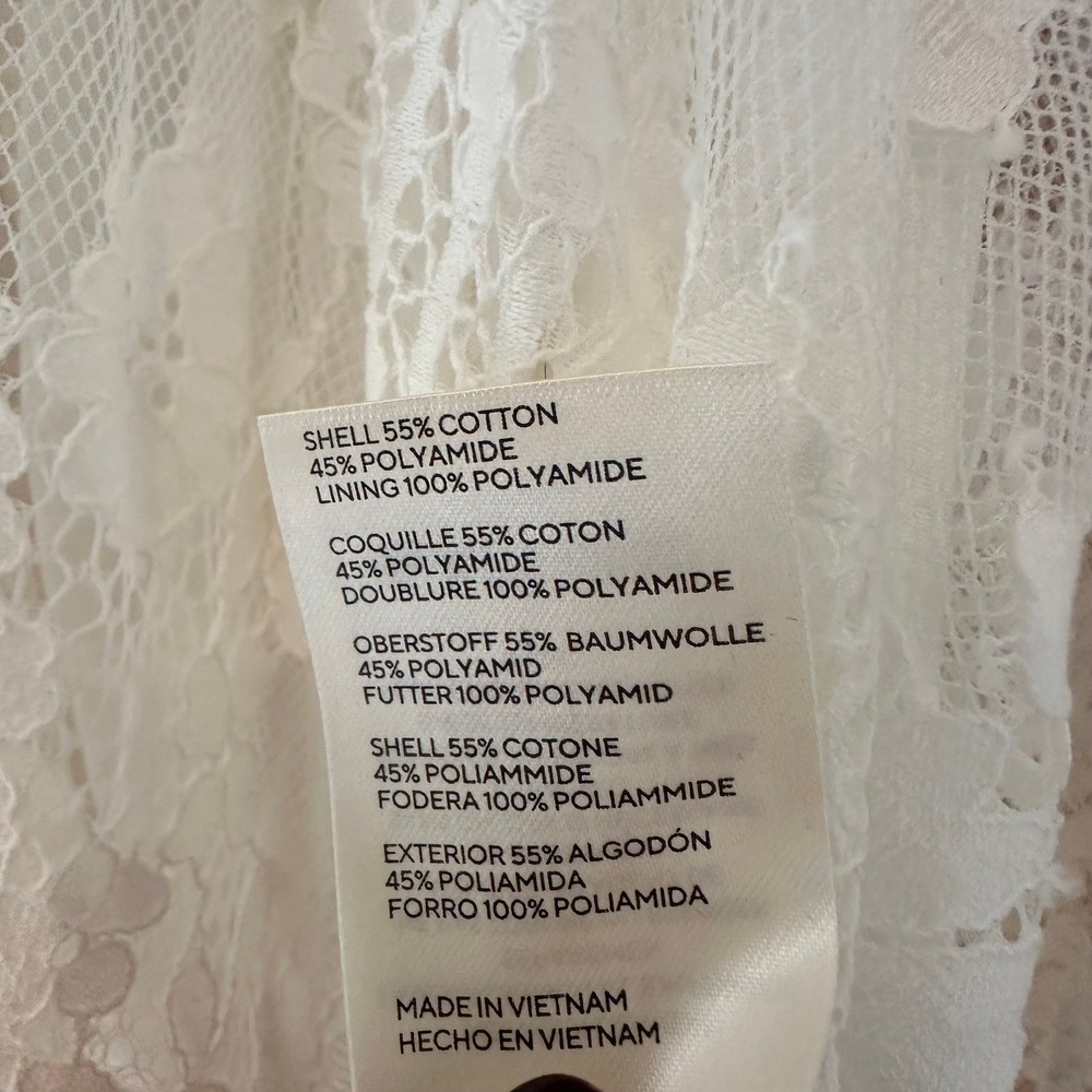 Free People Aurelia Lace Mini Dress in Ivory Size Medium - Picture 10 of 12